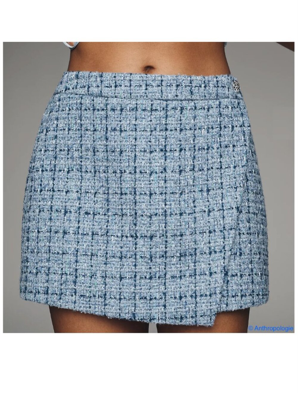 NWT Endless Rose 20% Wool Tweed Wrap Mini Skirt from Anthropologie (fits small)